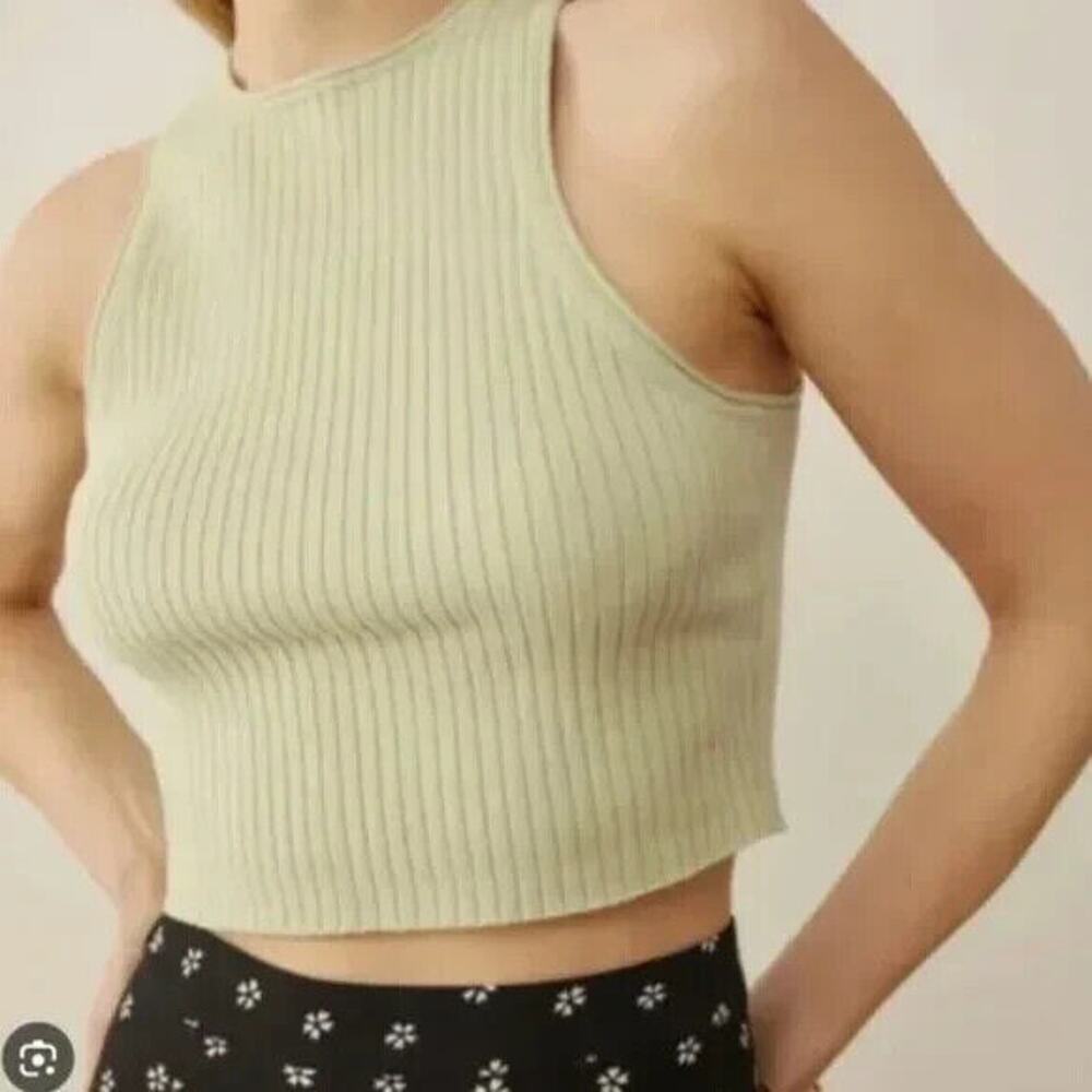 Reformation Ribbed Knit Tank Top in Light Green